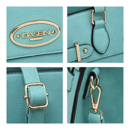 Ladies Shoulder Bag Top Handle Satchel Tote Work Bag with Matching Clutch l Dasein - Dasein Bags