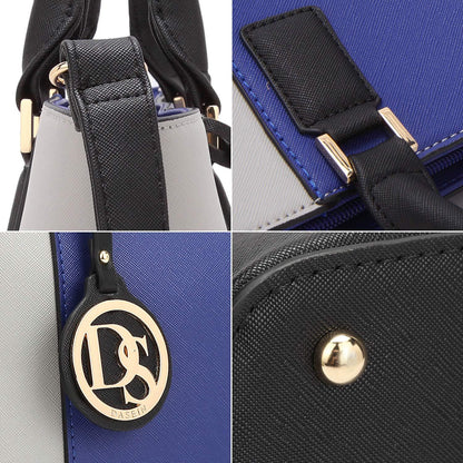Fashion Stitching Color Large Tote Bag with Matching Wallet l Dasein - Dasein Bags