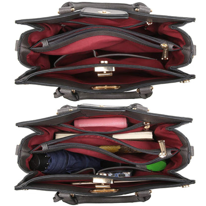 Studded Handbag with Matching Wristlet - Dasein Bags