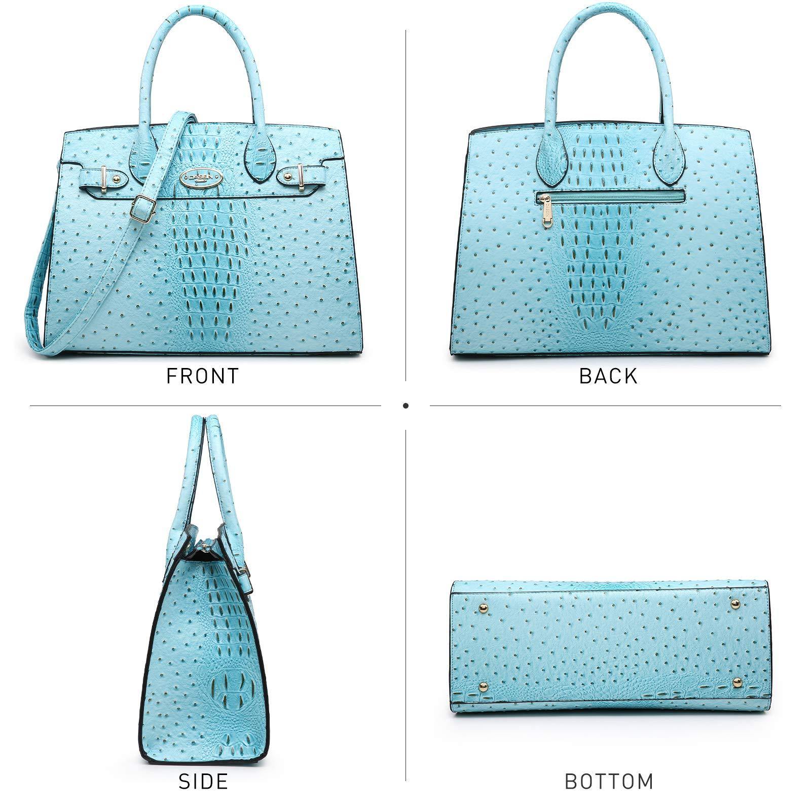 Fashion embossed Shoulder Top Handle Satchel Tote Bag with Matching Clutch l Dasein - Dasein Bags