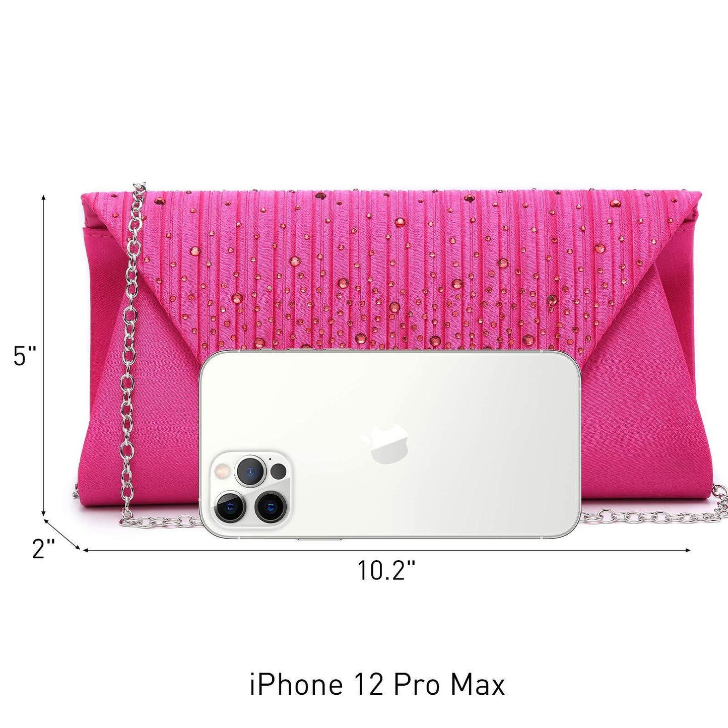 Women Glitter Rhinestone Wedding Evening Purse Envelope Clutch Dasein - Dasein Bags