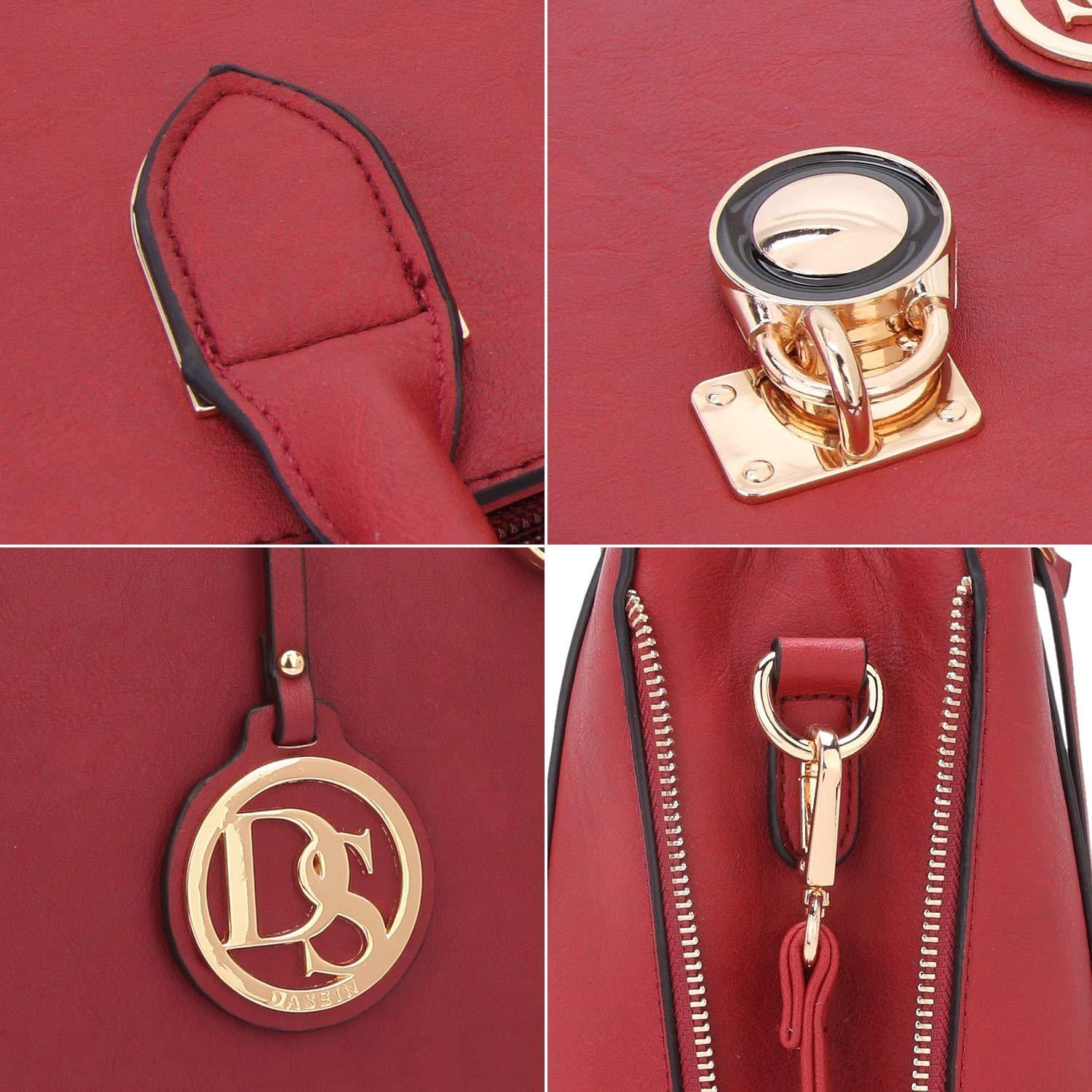 Solid-Color Emblem Tote Handbag - Dasein Bags