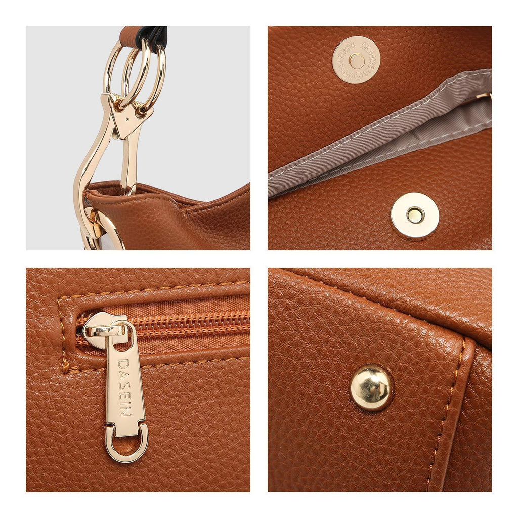 Large Corner Patched Hobo Bag - Dasein Bags