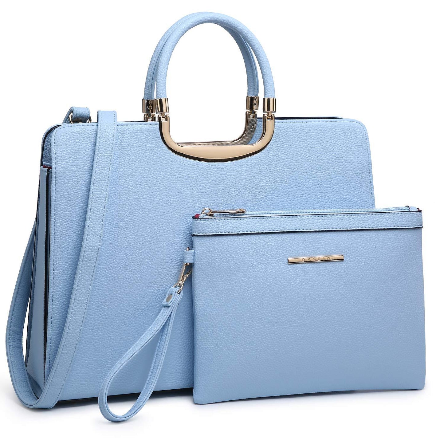 Pebble Texture Handbag with Matching Wristlet - Dasein Bags