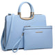 Pebble Texture Solid Color Elegant Top-Handle Handbag with Matching Wristlet
