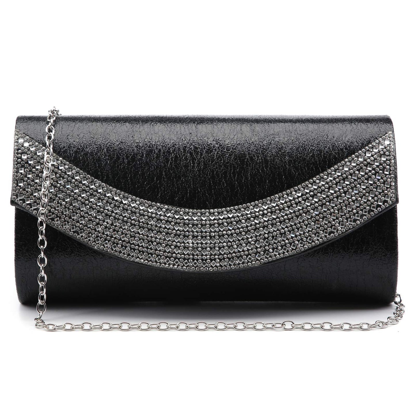 PU Leather Rhinestone Evening Bags Formal Wedding Party Purse Dasein - Dasein Bags