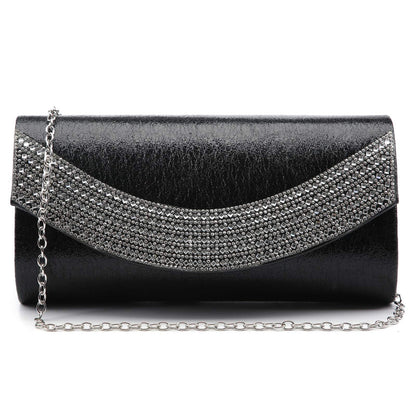 PU Leather Rhinestone Evening Bags Formal Wedding Party Purse Dasein - Dasein Bags