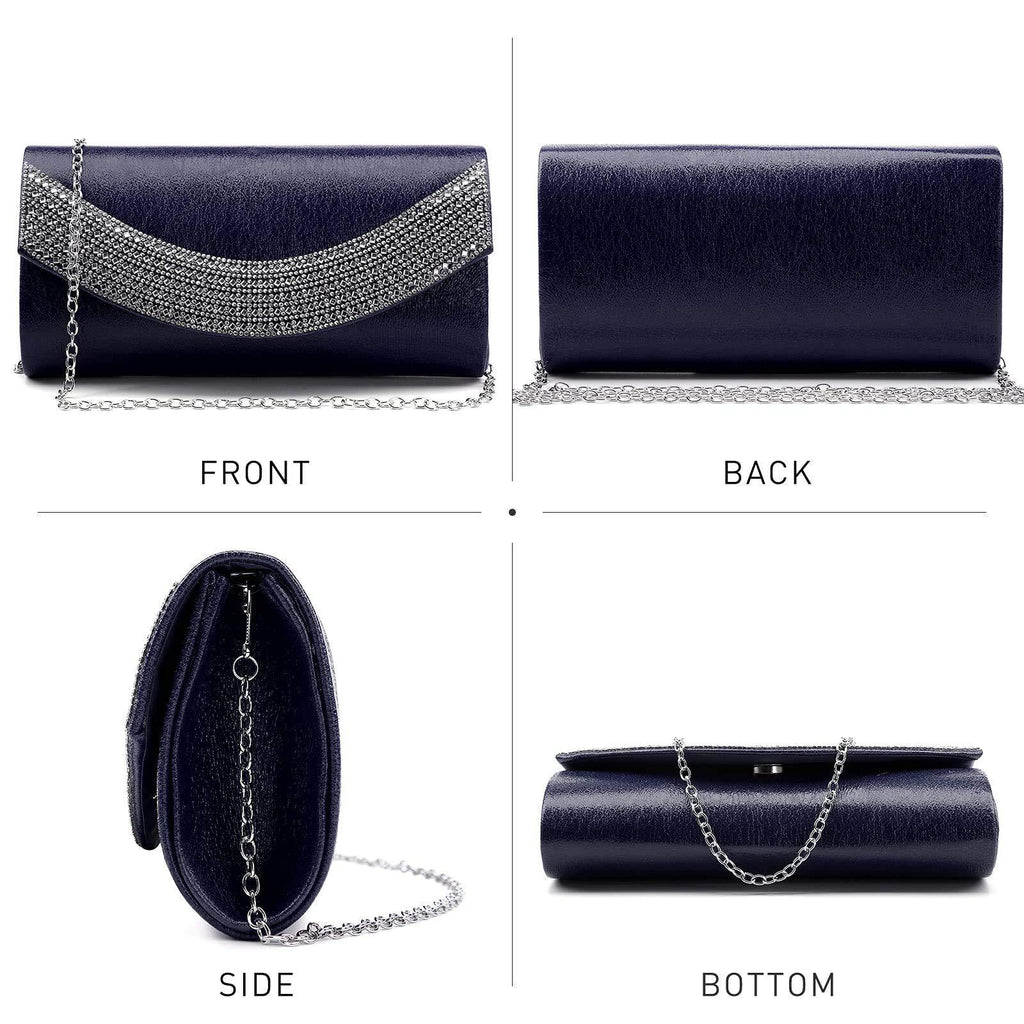 PU Leather Rhinestone Evening Bags Formal Wedding Party Purse Dasein - Dasein Bags