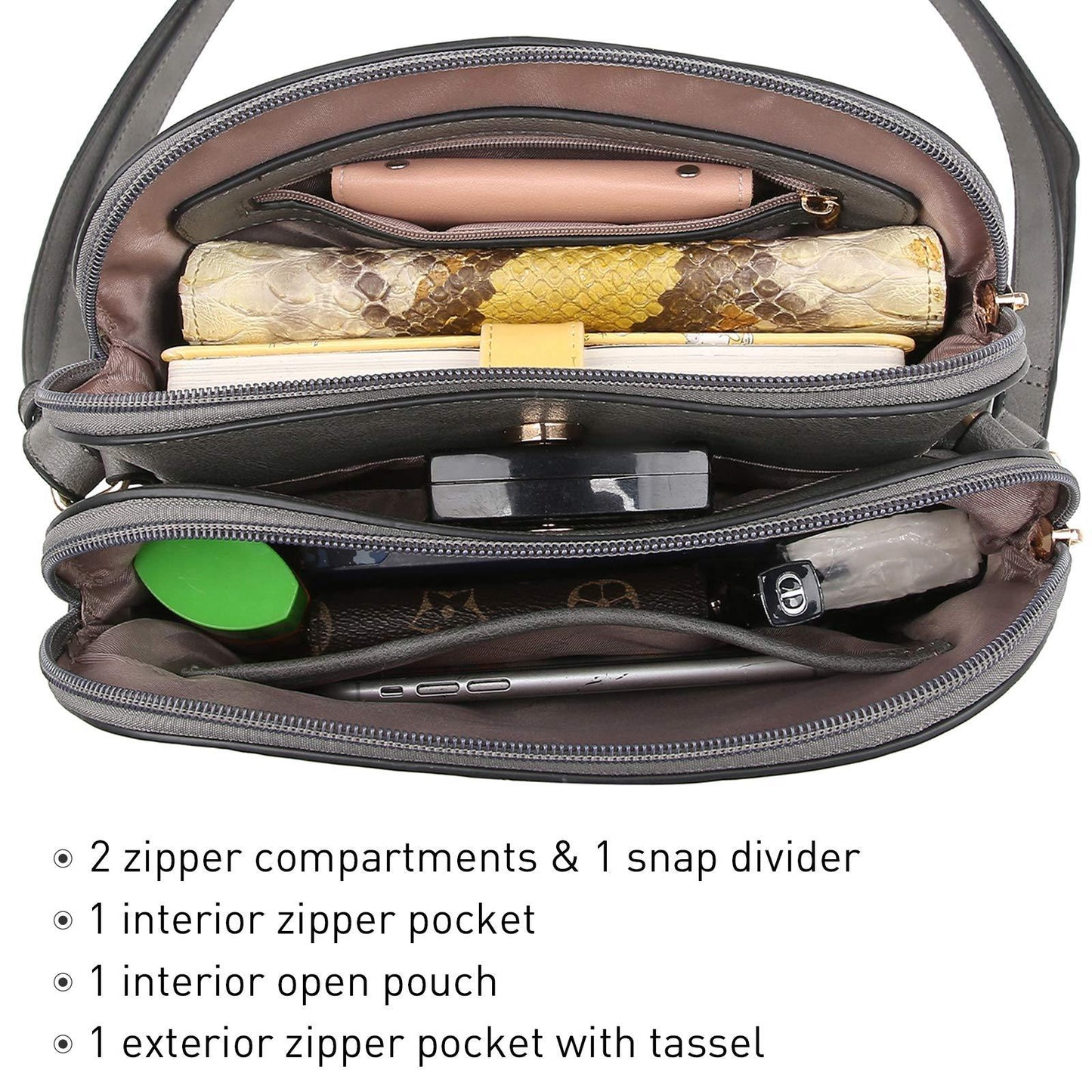 Tassel Front Zipper Crossbody Bag - Dasein Bags