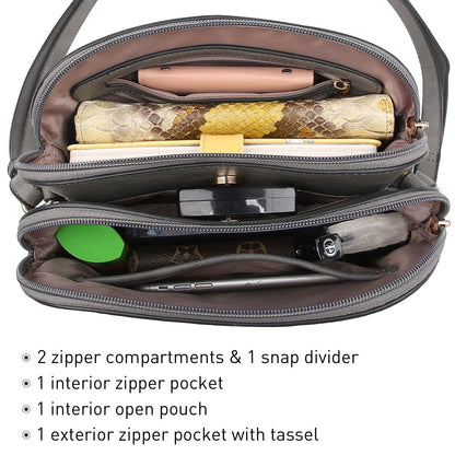 Tassel Front Zipper Crossbody Bag - Dasein Bags