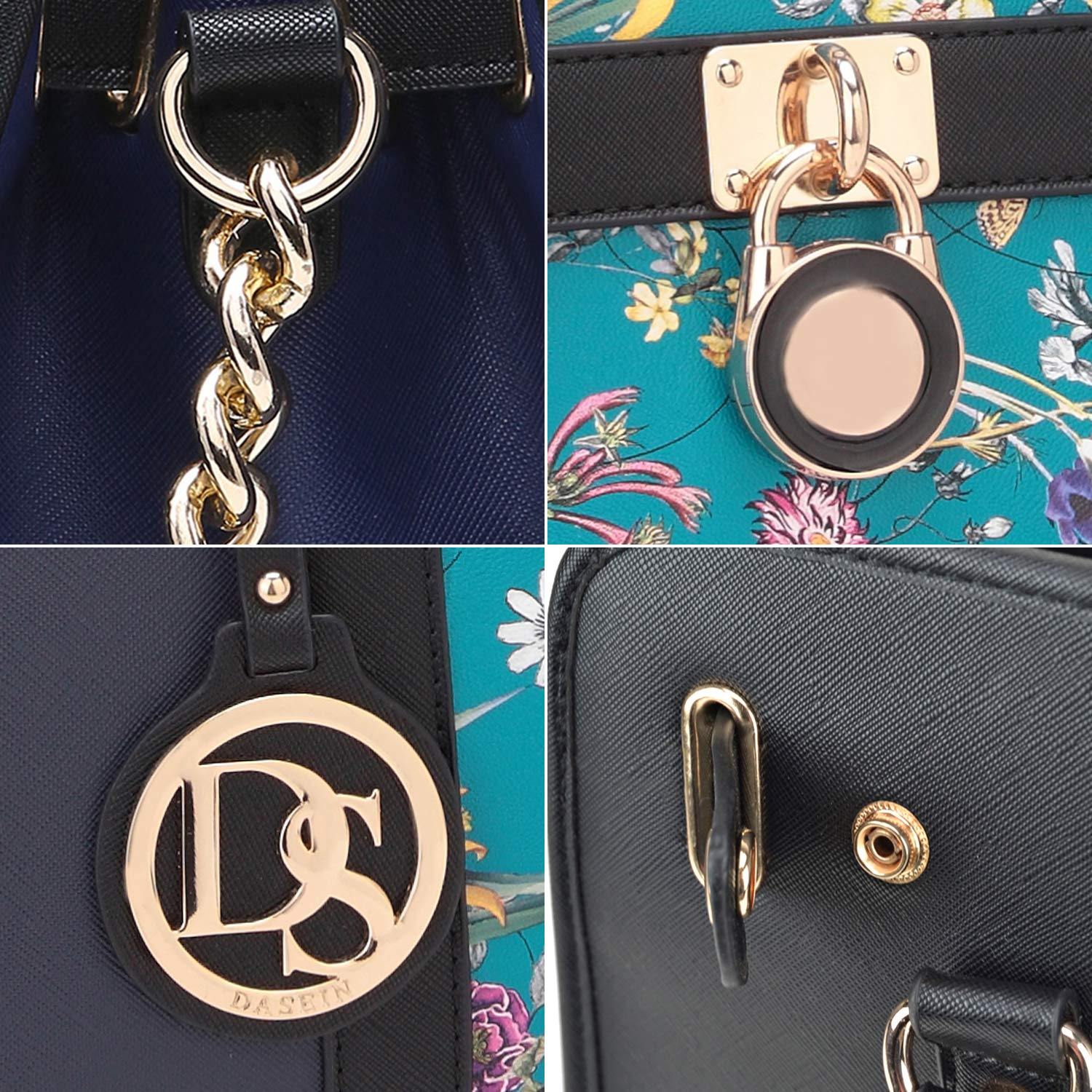 Two Tone Satchel Top Handle Bags Work Tote with Matching Wallet l Dasein - Dasein Bags