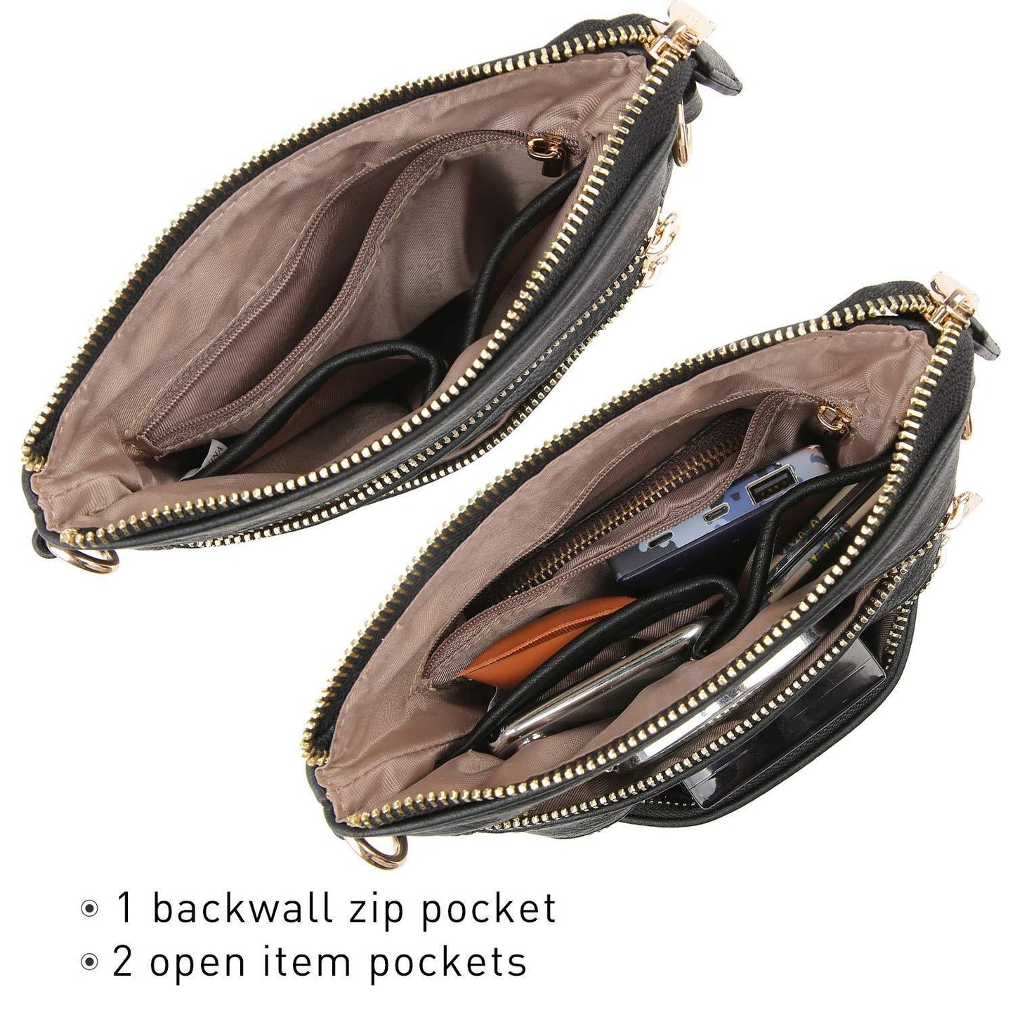 Women PU Leather Lightweight Crossbody Bag with Multi Pockets l Dasein - Dasein Bags