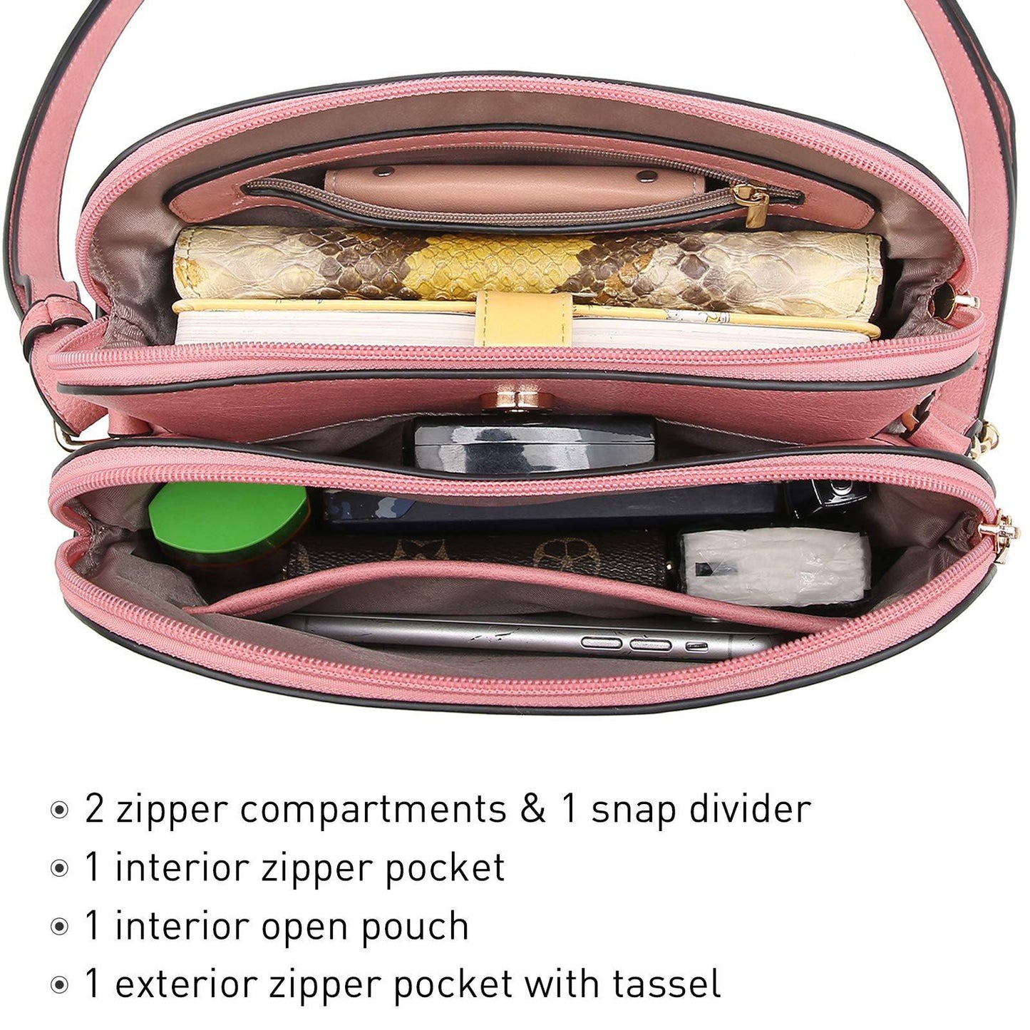 Tassel Front Zipper Crossbody Bag - Dasein Bags