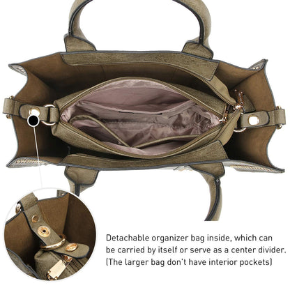 Studded 3-in-1 Top Handle Tote Handbag l Dasein - Dasein Bags