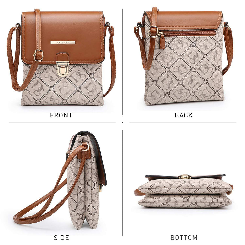 Fashion Monogram Flap Crossbody Bag - Dasein Bags