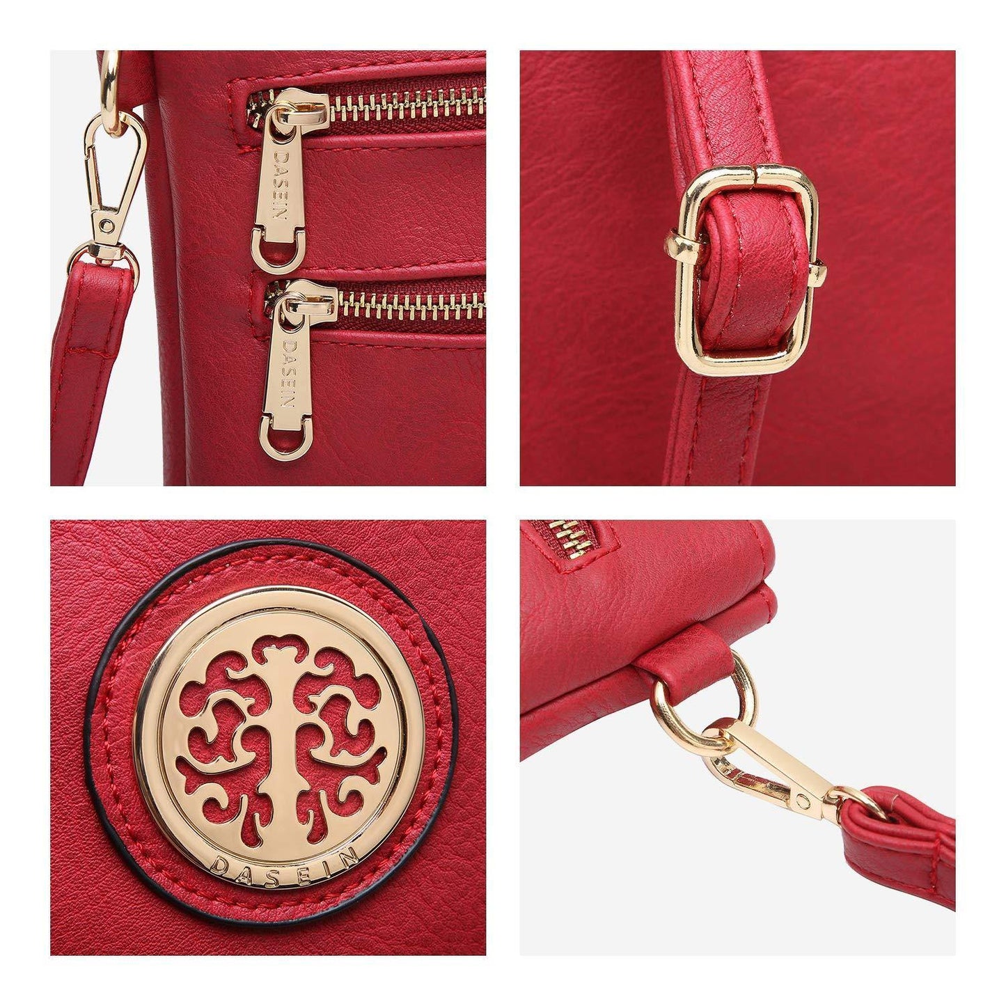 Women PU Leather Lightweight Crossbody Bag with Multi Pockets l Dasein - Dasein Bags