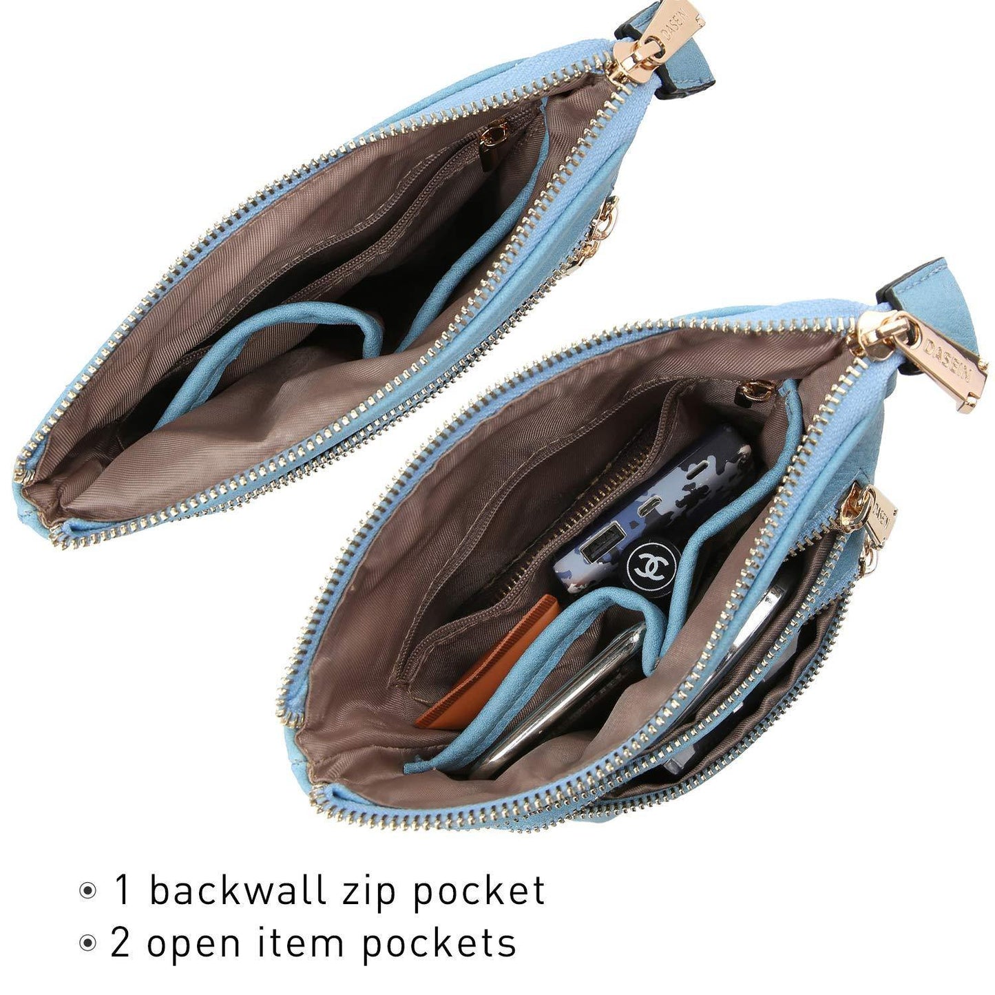 Women PU Leather Lightweight Crossbody Bag with Multi Pockets l Dasein - Dasein Bags