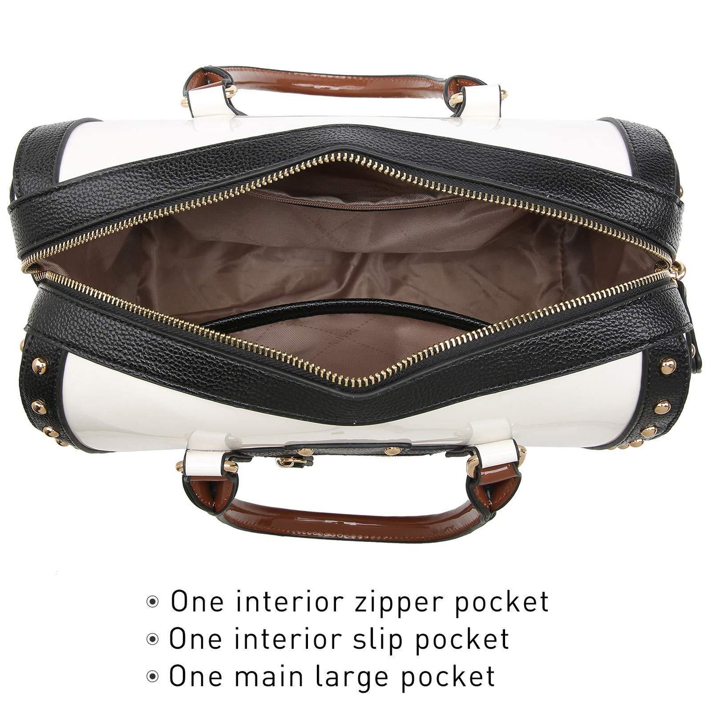 Shiny Patent Handbags Barrel Top Handle Bag for Women l Dasein - Dasein Bags