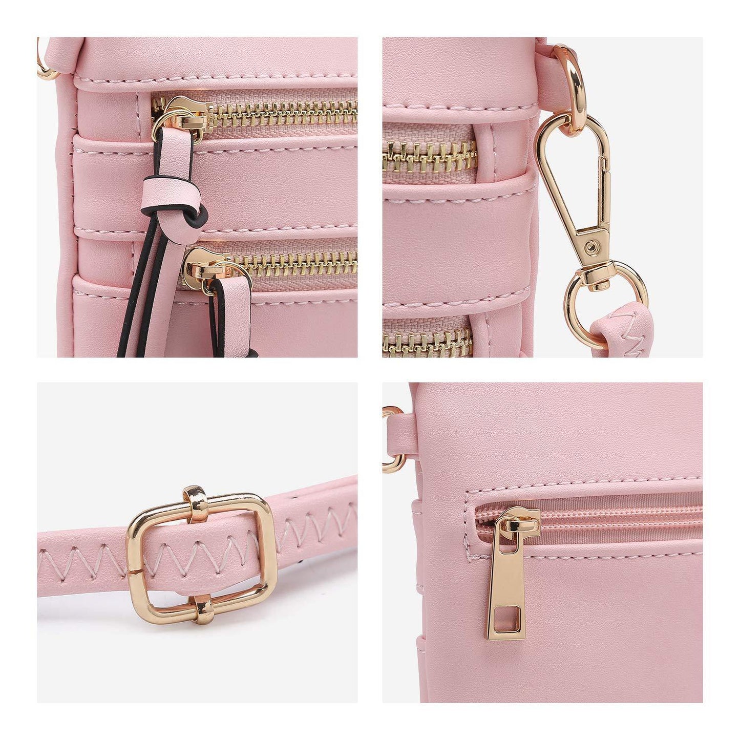 Lightweight Functional Multi Pocket Vegan Leather Shoulder Crossbody Bag l Dasein - Dasein Bags