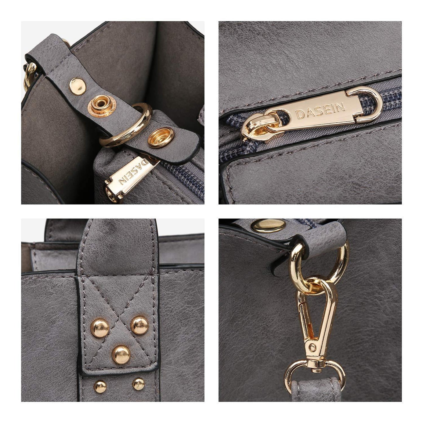 Studded 3-in-1 Top Handle Tote Handbag l Dasein - Dasein Bags