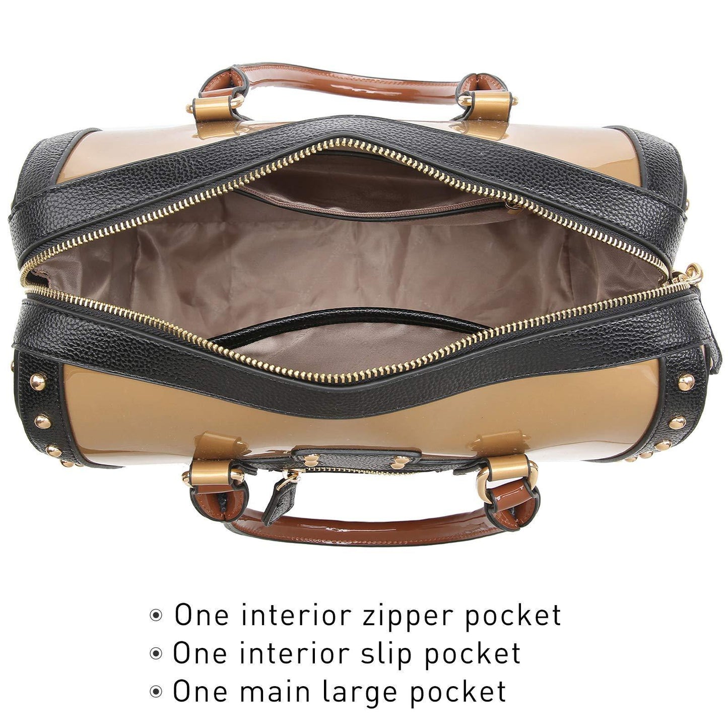 Shiny Patent Handbags Barrel Top Handle Bag for Women l Dasein - Dasein Bags