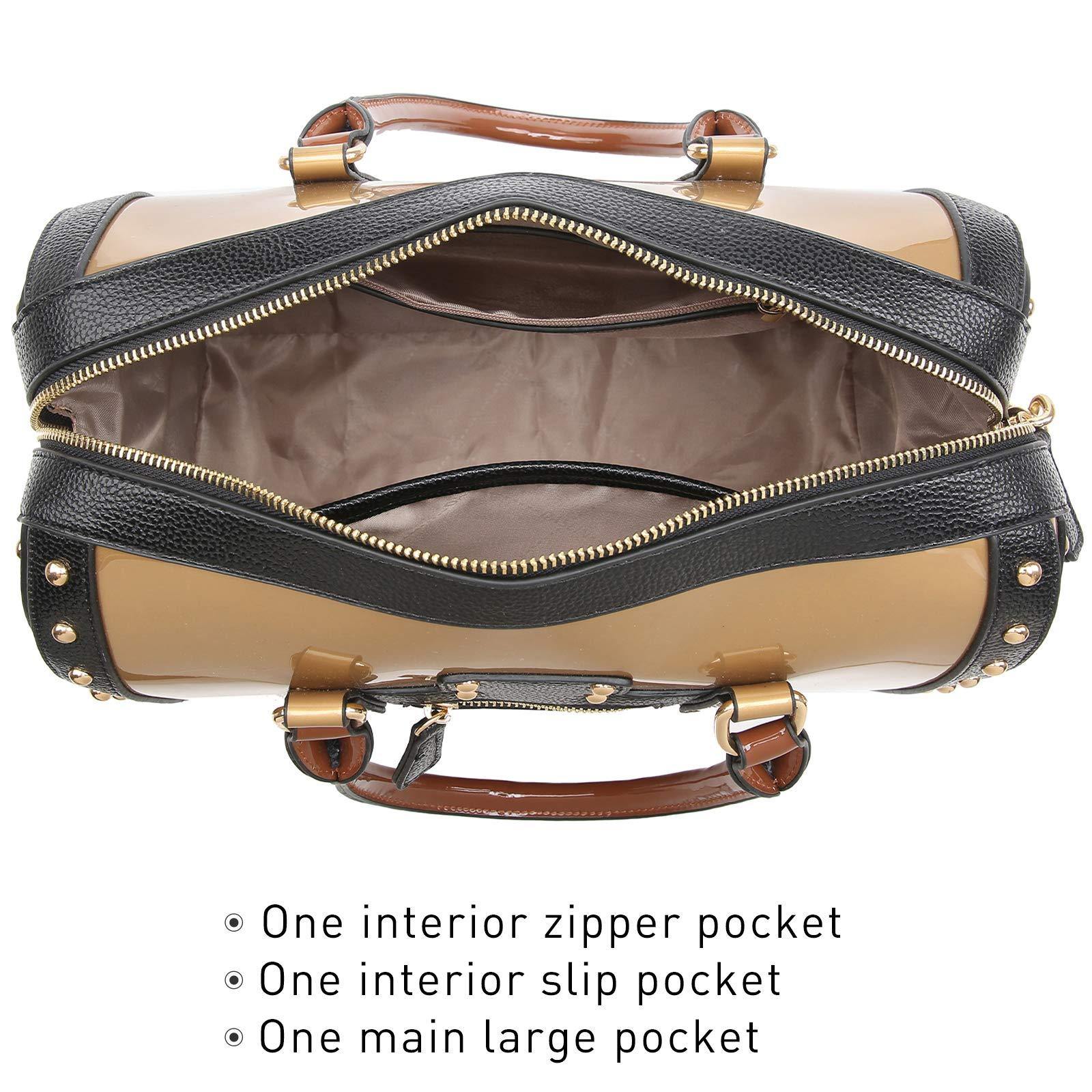 Shiny Patent Handbags Barrel Top Handle Bag for Women l Dasein - Dasein Bags