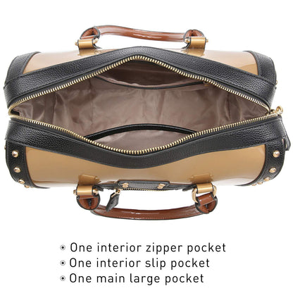 Shiny Patent Handbags Barrel Top Handle Bag for Women l Dasein - Dasein Bags