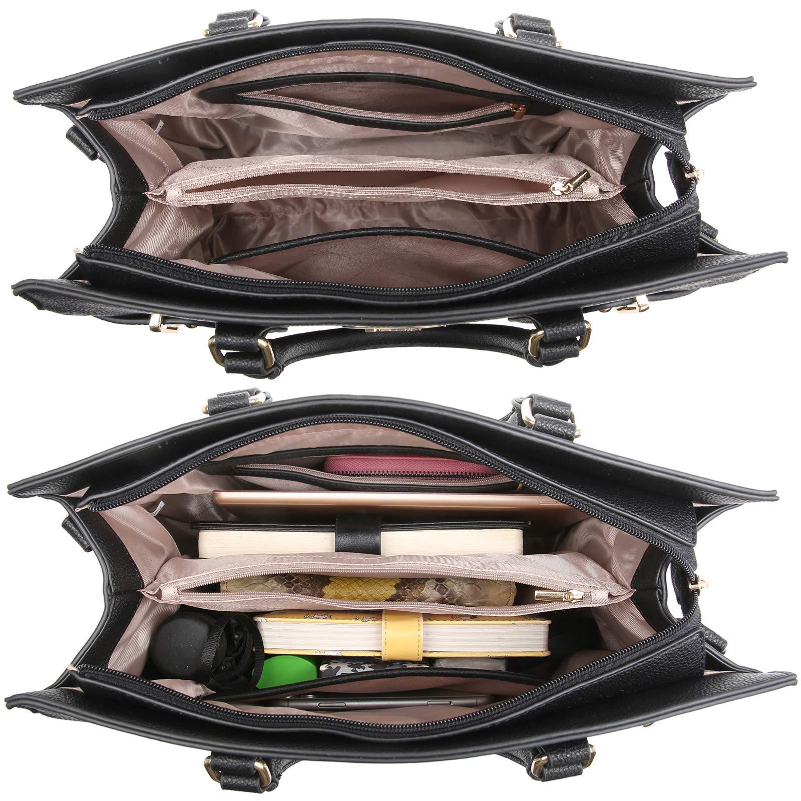 Ladies Shoulder Bag Top Handle Satchel Tote Work Bag with Matching Clutch l Dasein - Dasein Bags