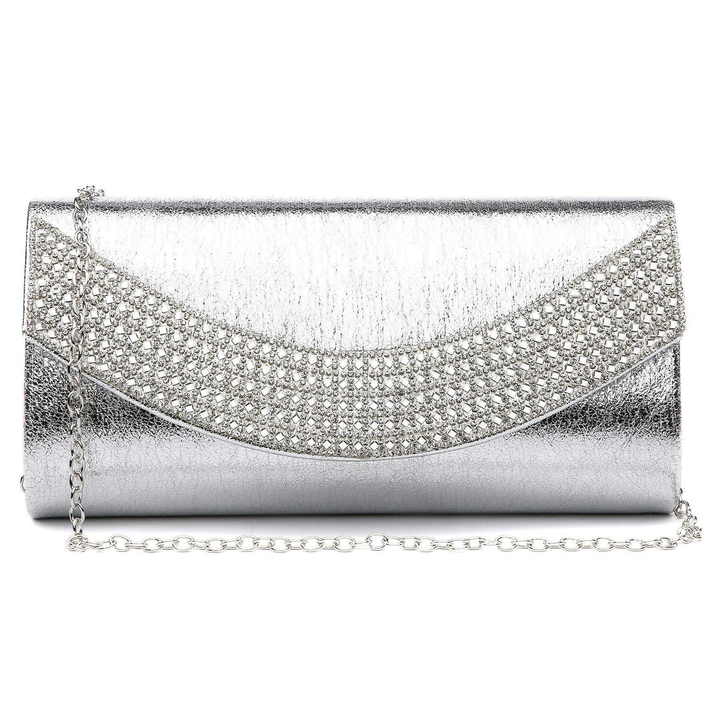 PU Leather Rhinestone Evening Bags Formal Wedding Party Purse Dasein - Dasein Bags