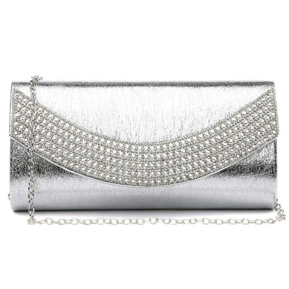 PU Leather Rhinestone Evening Bags Formal Wedding Party Purse Dasein - Dasein Bags
