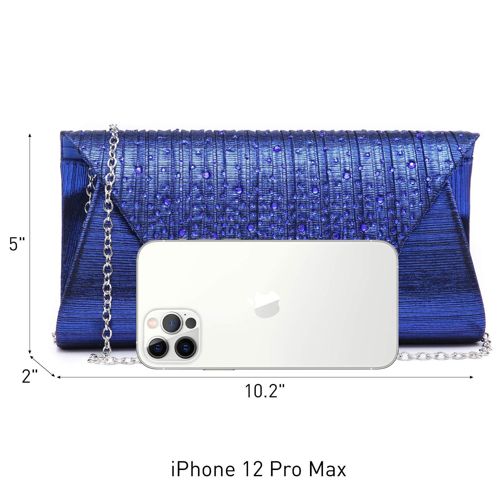 Women Glitter Rhinestone Wedding Evening Purse Envelope Clutch Dasein - Dasein Bags