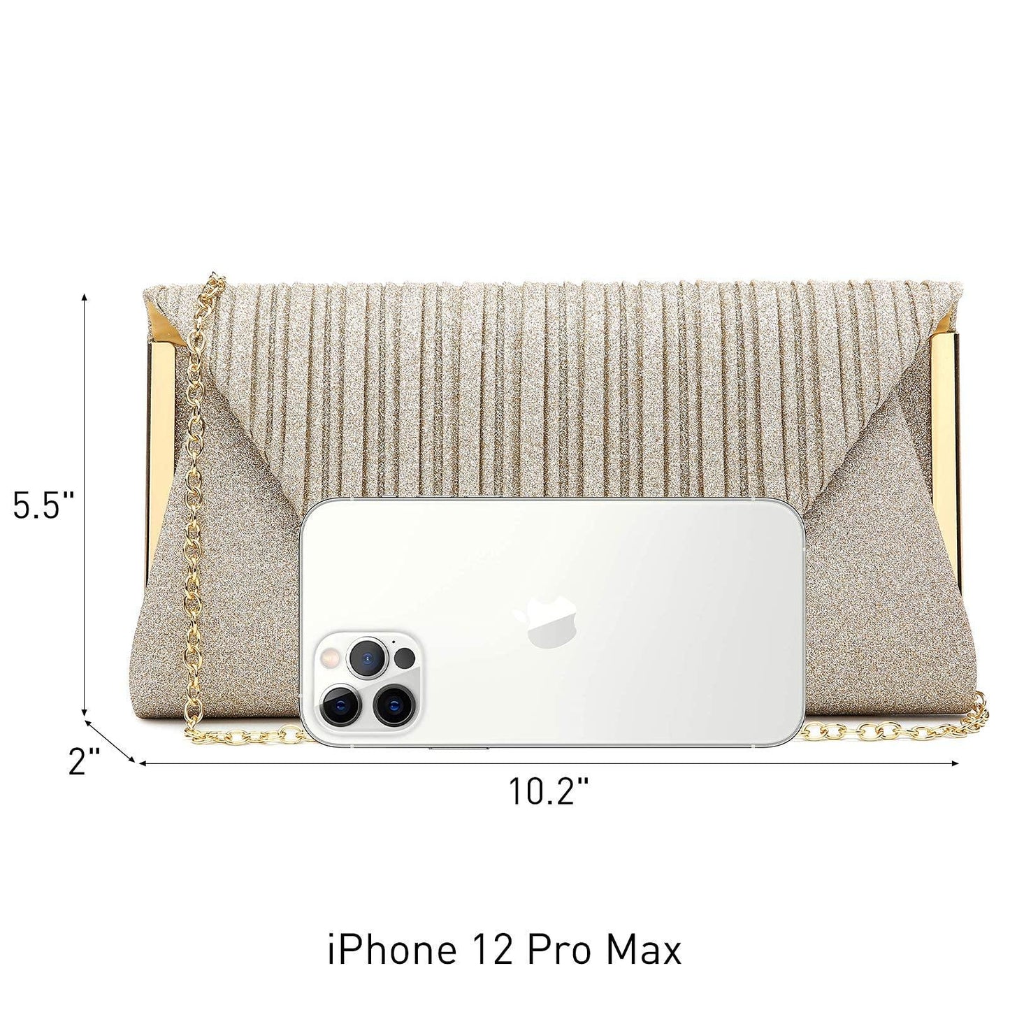 Dasein Glitter Flap Envelope Clutch Purses Evening Bags Wedding Party Prom Purse - Dasein Bags