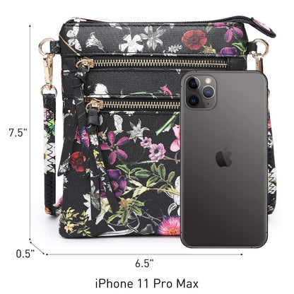 Lightweight Functional Multi Pocket Vegan Leather Shoulder Crossbody Bag l Dasein - Dasein Bags