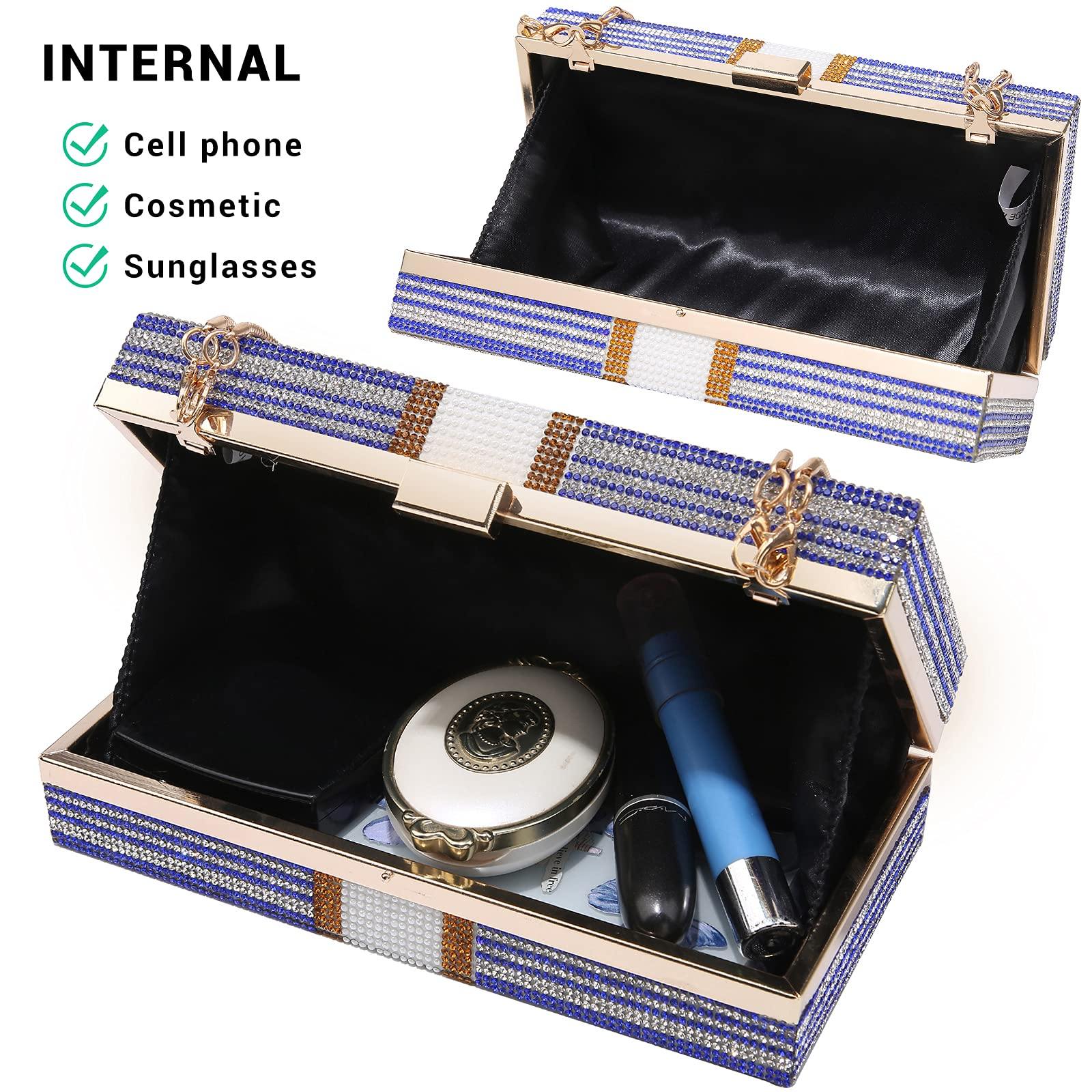 Stack of Cash Dollars Clutch Party Purse Crystal Evening Bag Cocktail for Women - Dasein Bags