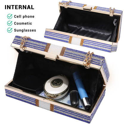 Stack of Cash Dollars Clutch Party Purse Crystal Evening Bag Cocktail for Women - Dasein Bags