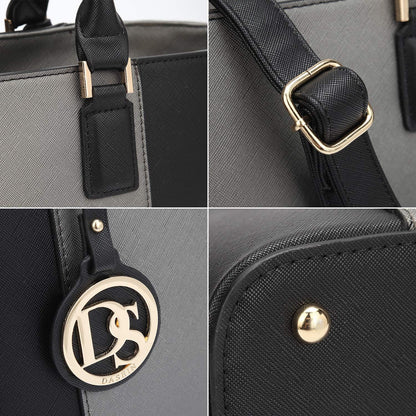 Fashion Stitching Color Large Tote Bag with Matching Wallet l Dasein - Dasein Bags