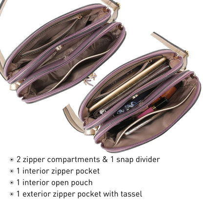 Two-Tone Tassel Crossbody Bag - Dasein Bags