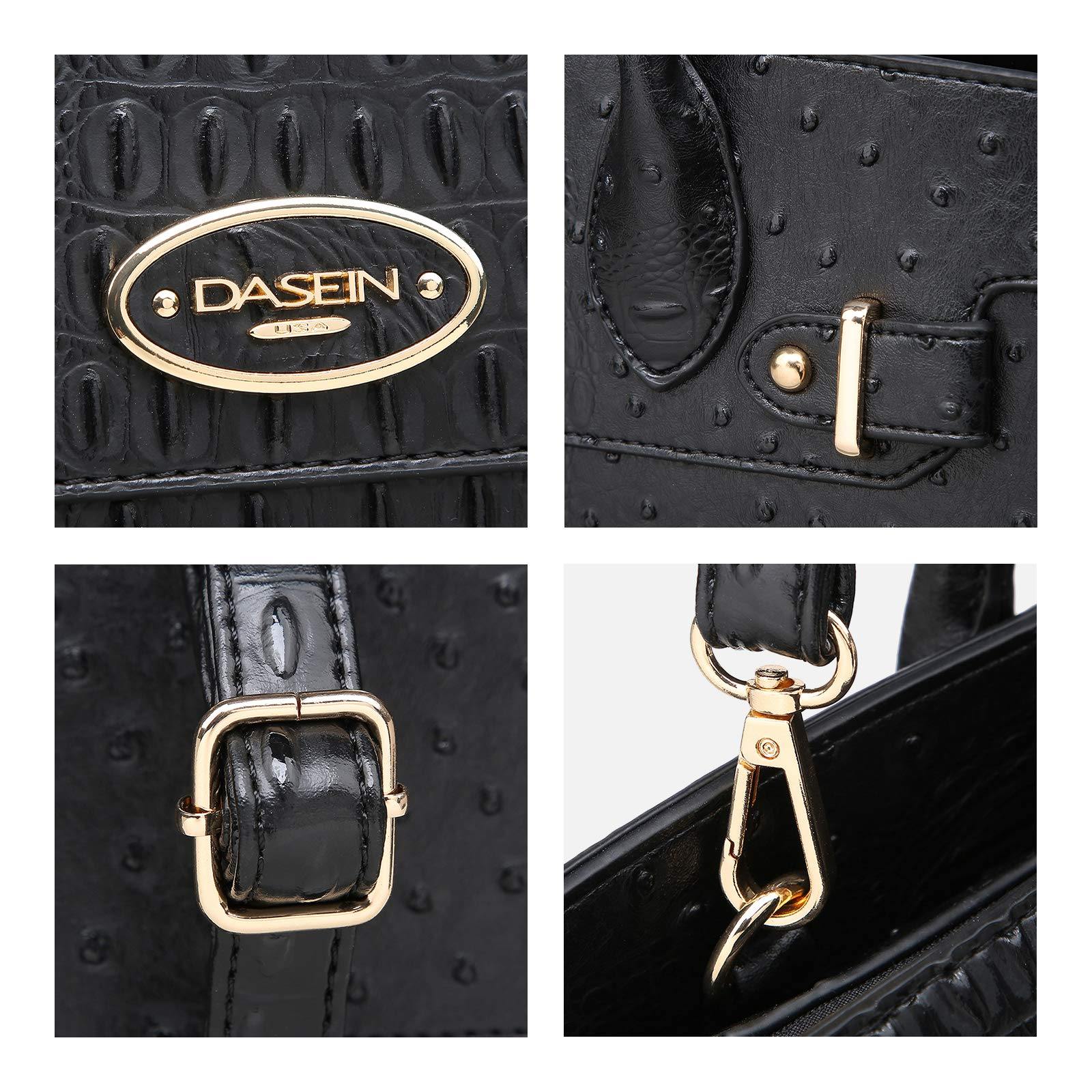 Fashion embossed Shoulder Top Handle Satchel Tote Bag with Matching Clutch l Dasein - Dasein Bags
