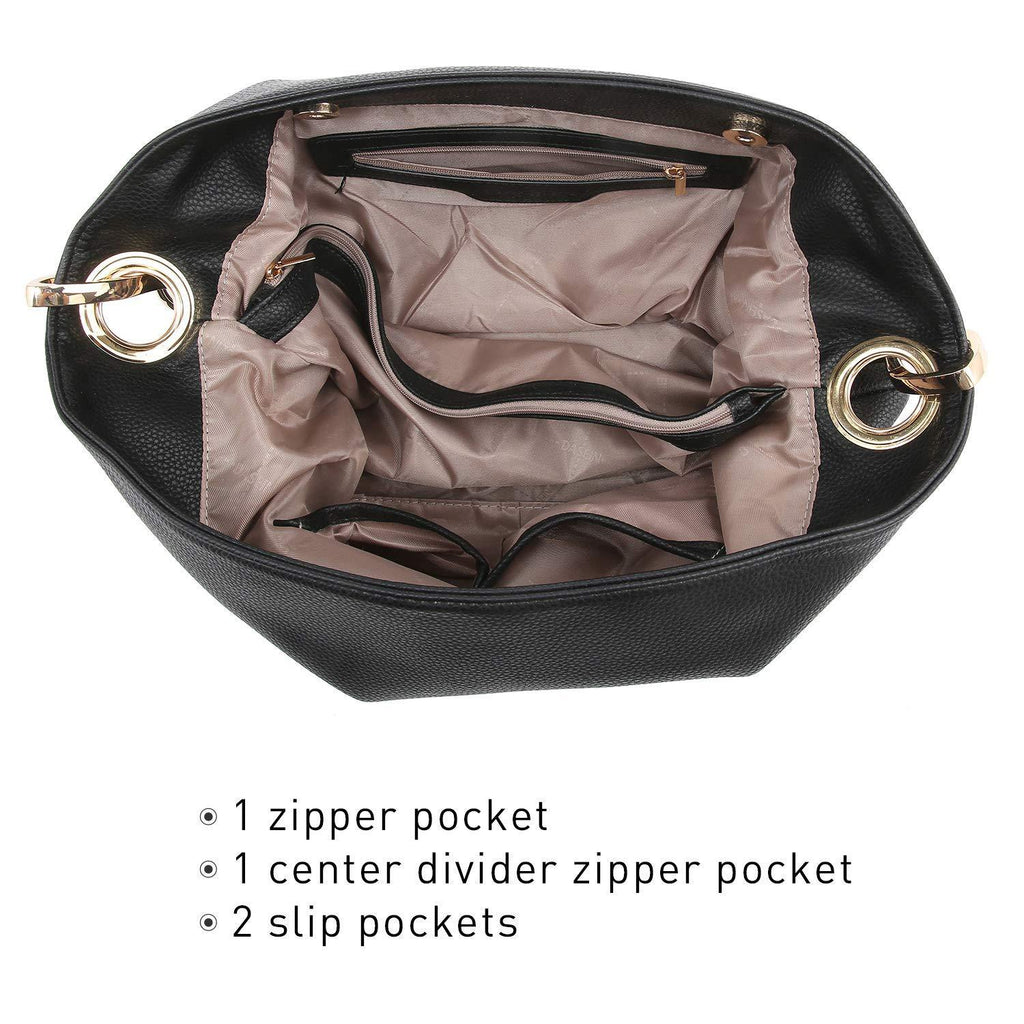 Large Corner Patched Hobo Bag - Dasein Bags