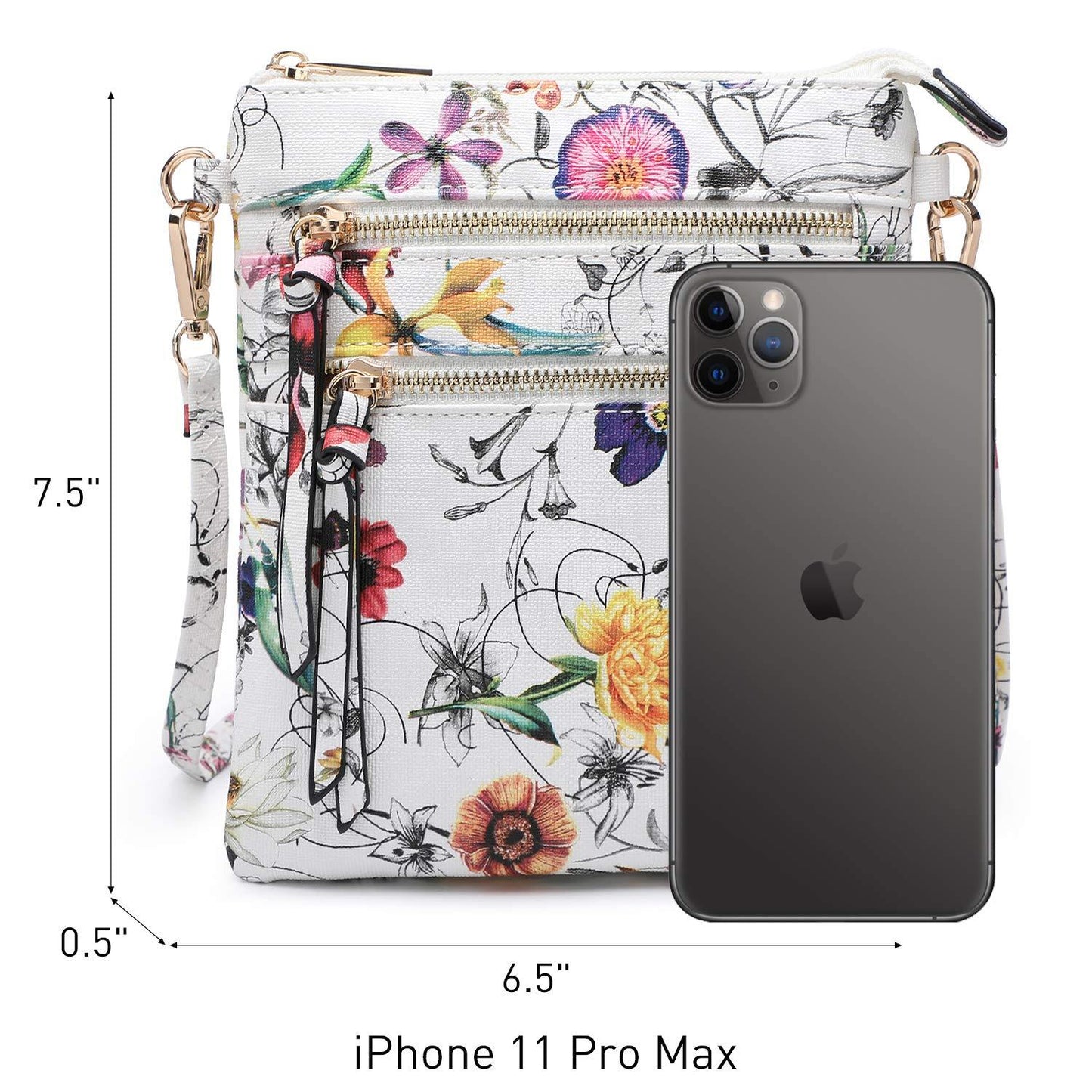 Lightweight Functional Multi Pocket Vegan Leather Shoulder Crossbody Bag l Dasein - Dasein Bags