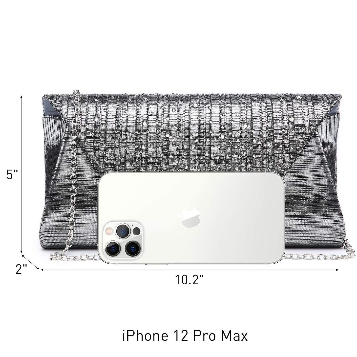 Women Glitter Rhinestone Wedding Evening Purse Envelope Clutch Dasein - Dasein Bags