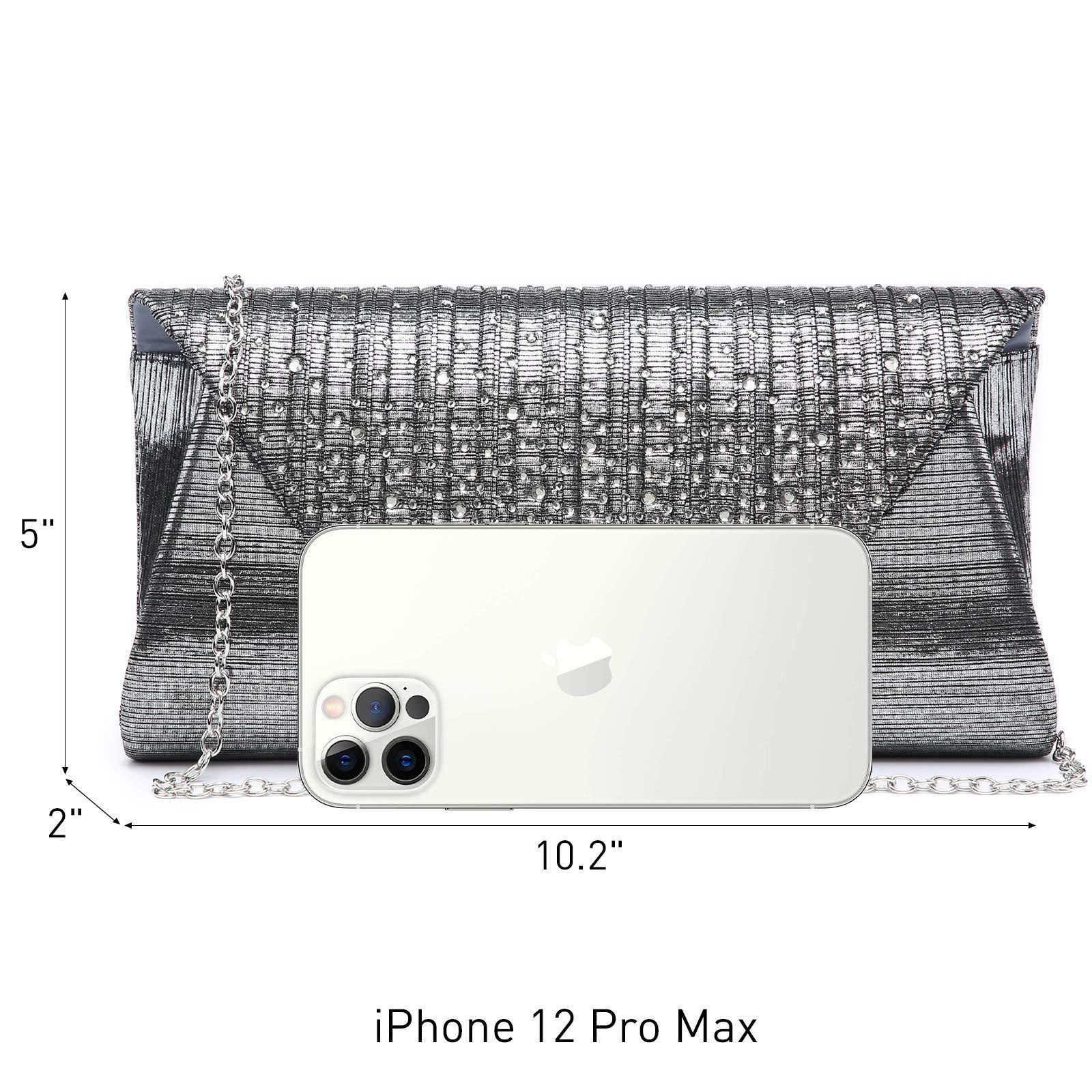 Women Glitter Rhinestone Wedding Evening Purse Envelope Clutch Dasein - Dasein Bags