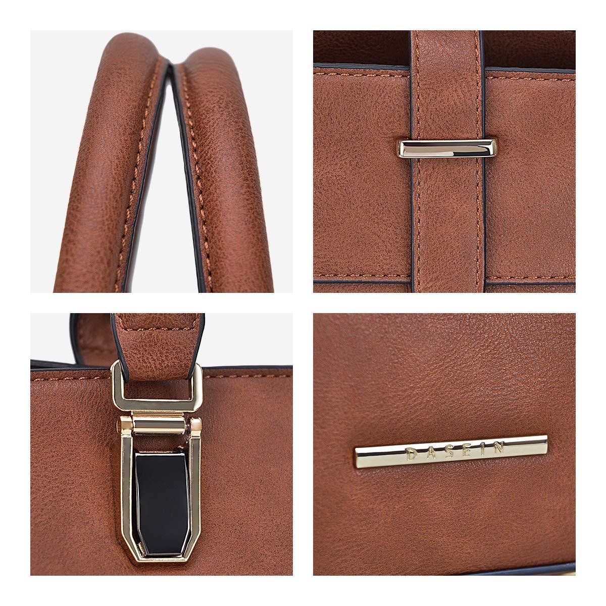 Women Flap-over Belt Top Handle Tote Satchel Purse Work Bag Matching Wristlet bag l Dasein - Dasein Bags