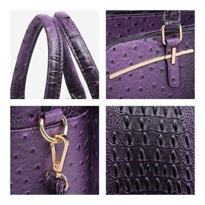 Fashion Embossed Pattern Two Tone Handbag with Matching Wallet l Dasein - Dasein Bags