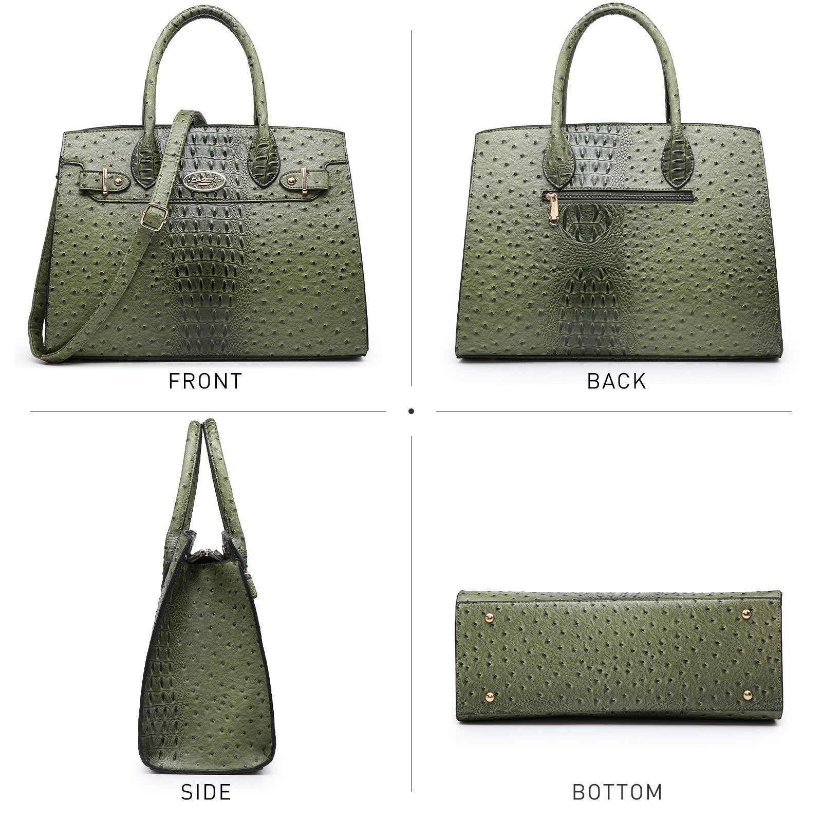 Fashion embossed Shoulder Top Handle Satchel Tote Bag with Matching Clutch l Dasein - Dasein Bags