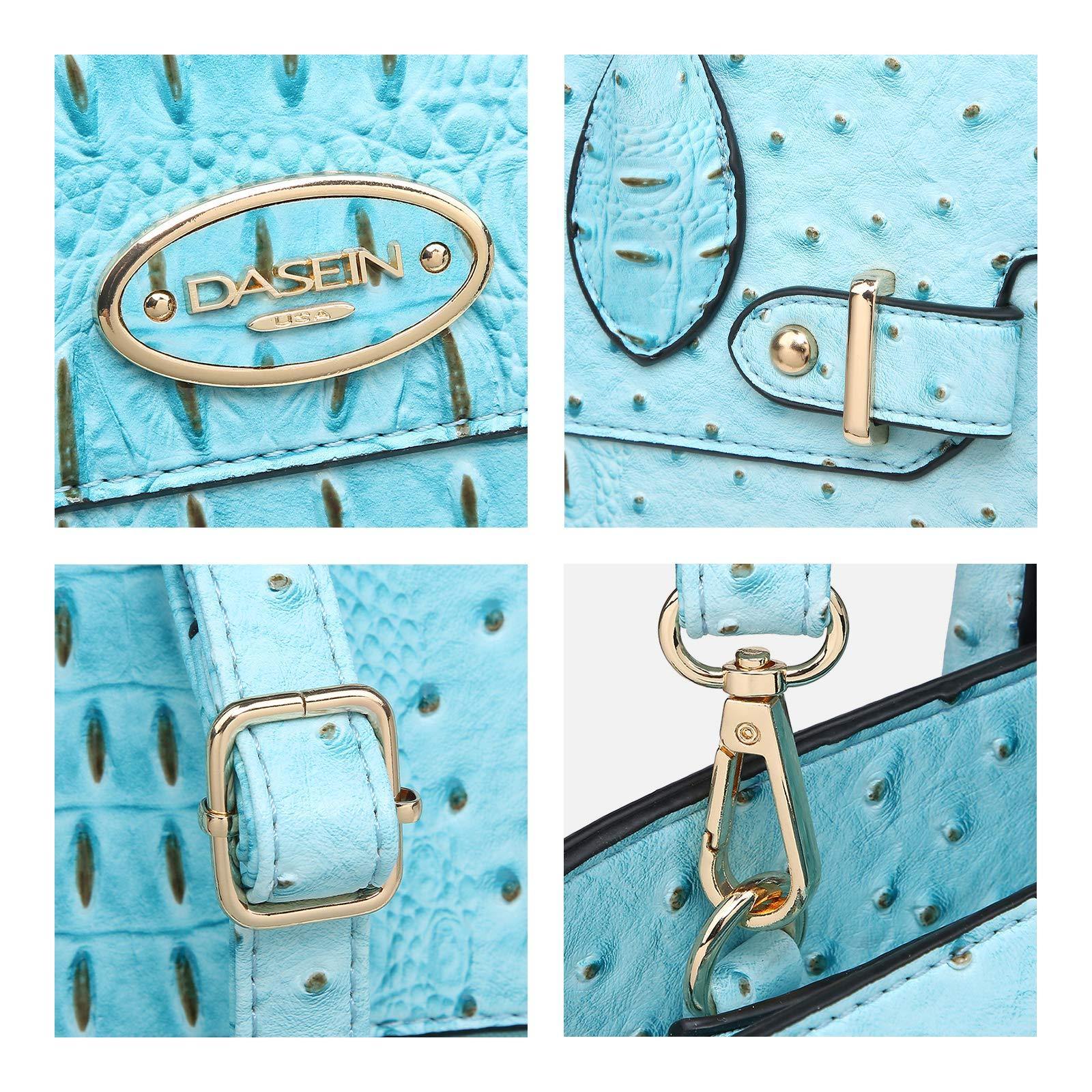 Fashion embossed Shoulder Top Handle Satchel Tote Bag with Matching Clutch l Dasein - Dasein Bags