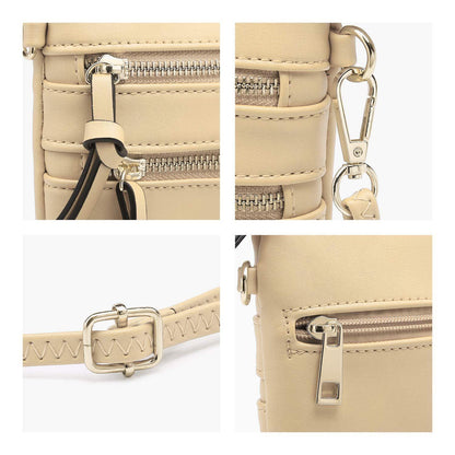 Lightweight Functional Multi Pocket Vegan Leather Shoulder Crossbody Bag l Dasein - Dasein Bags