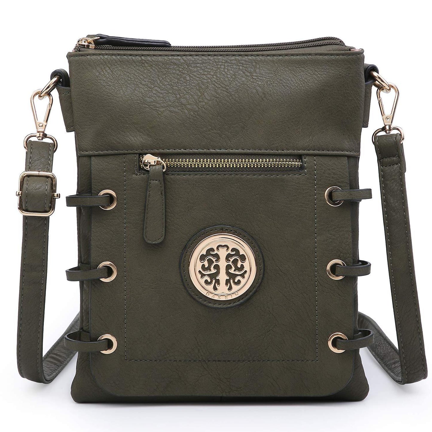 Small Size Emblem Retro Designer Crossbody Messenger Bag l Dasein - Dasein Bags