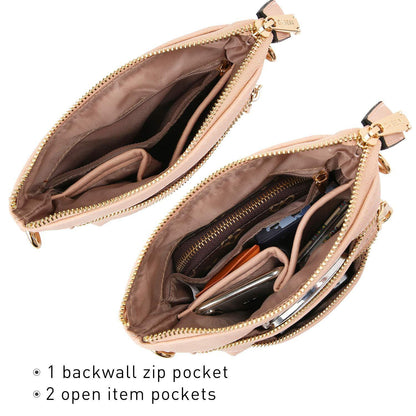 Women PU Leather Lightweight Crossbody Bag with Multi Pockets l Dasein - Dasein Bags