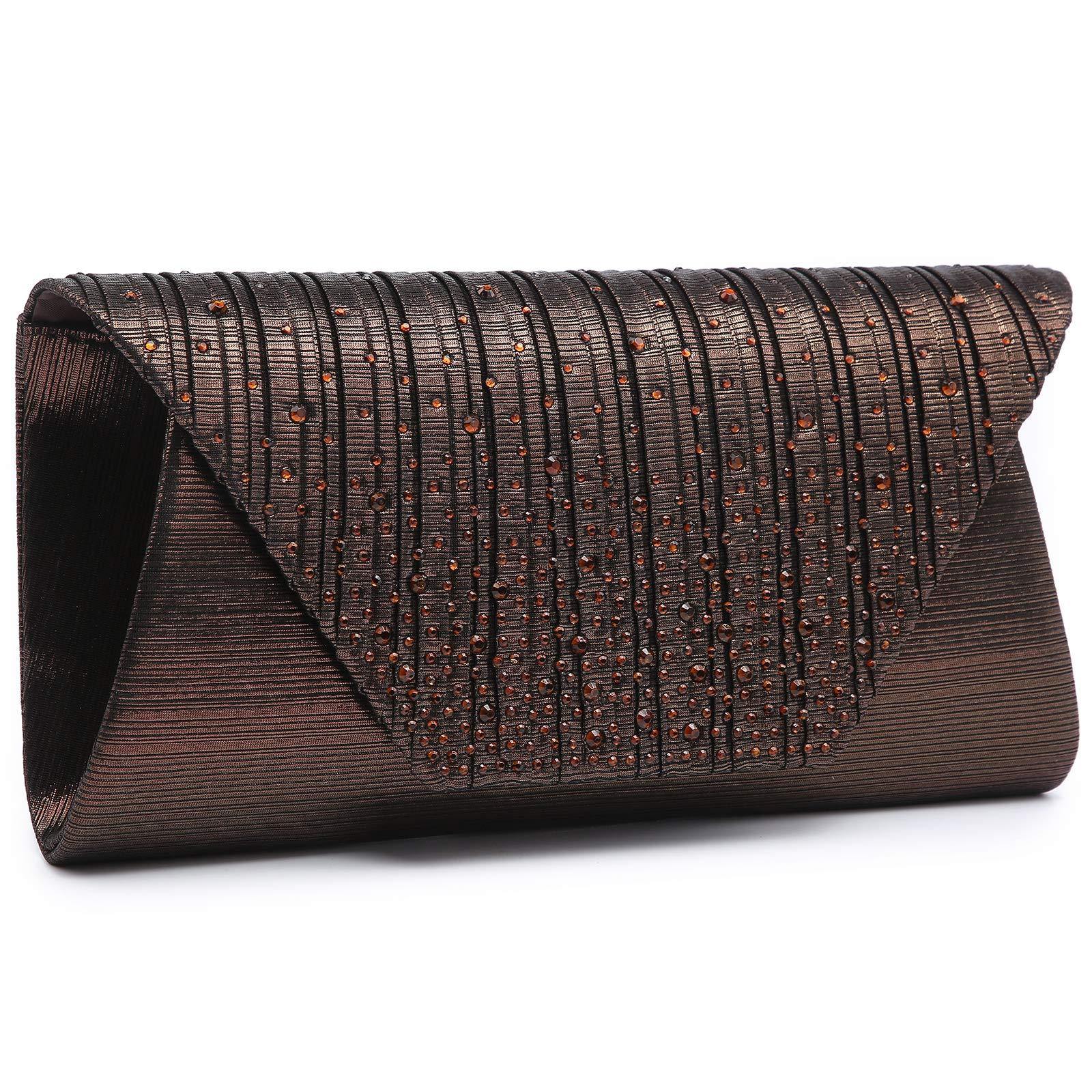 Women Glitter Rhinestone Wedding Evening Purse Envelope Clutch Dasein - Dasein Bags